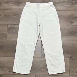 Frank & Eileen Kinsale Italian Corduroy Mid Rise Crop Pants Vintage White Size 4